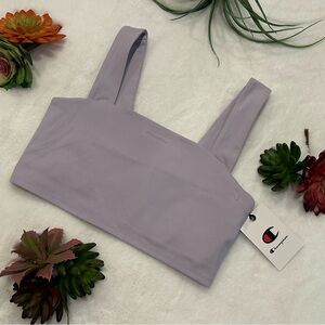 NWT Champion Logo Lilac Square-Neck Crop Sports Bra Top